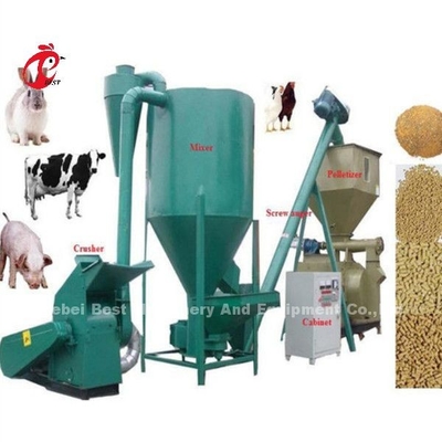 Machine de cylindre réchauffeur de marteau avec le broyeur et mélangeur pour l'ADA de la ferme d'animaux de volaille 220V 6KW
